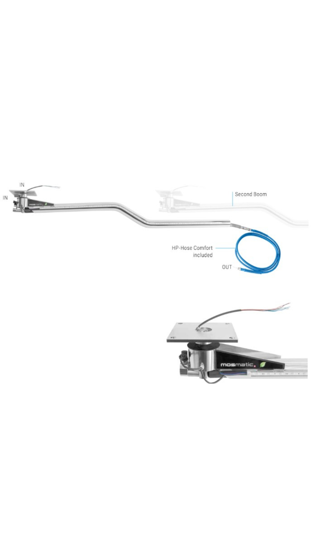 Mosmatic Heated Ceiling Boom Z-Series with LED - 4'9