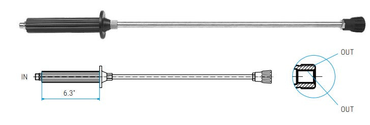 Mosmatic Hard Plastic w/ Filter Sieve Wand - 28.208 - 1/4"NPTM x 1/8"NPTF