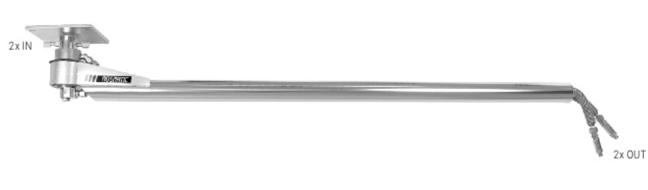Mosmatic Ceiling Boom Inline DP2 two separate mediums in one ceiling boom 7ft 5in 66.456